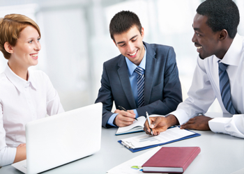 young business people meeting and collaborating